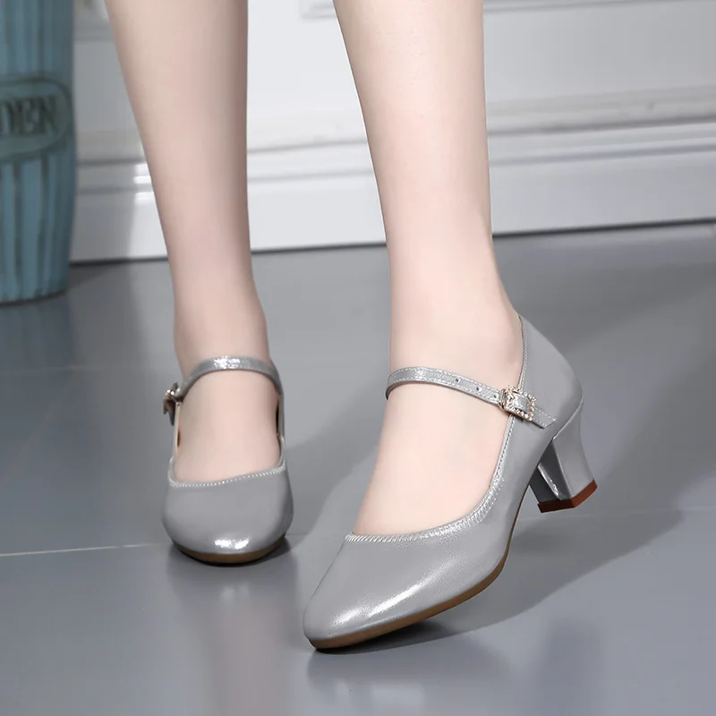 2023 Spring and Summer New Fashion Women\'s Square Dance Shoes Social Dance Shoes Square Heel High Heels Latin Dance Shoes