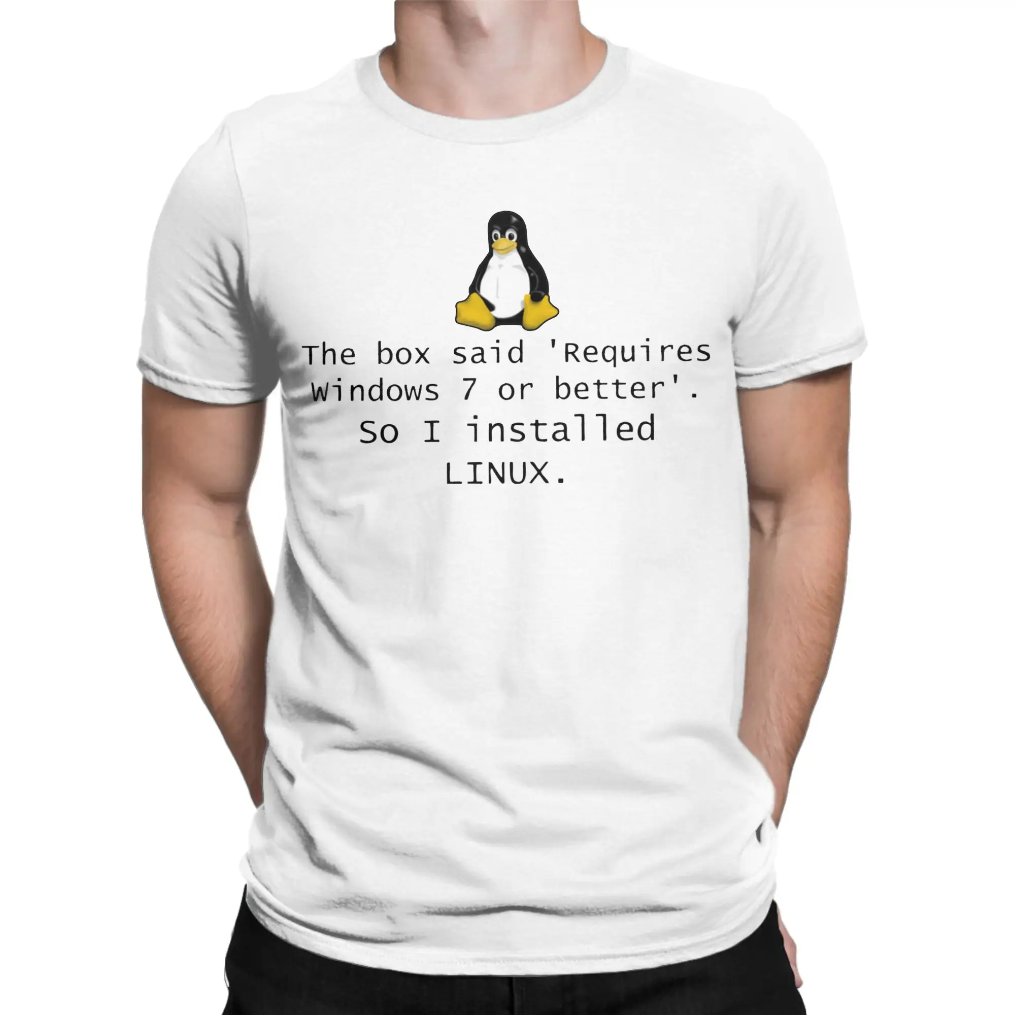 Arch Linux Tux T Shirt Men Women's 100% Cotton Funny T-Shirt Programmer Computer Developer Geek Nerd Tees Short Sleeve Tops