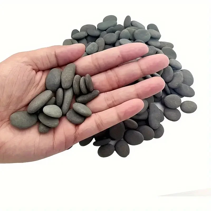 Natural River Rocks Smooth Flat Stones In Grayish-black Tones Perfect For Handmade Crafts Fish Tank Decor Rock Painting Fx5917