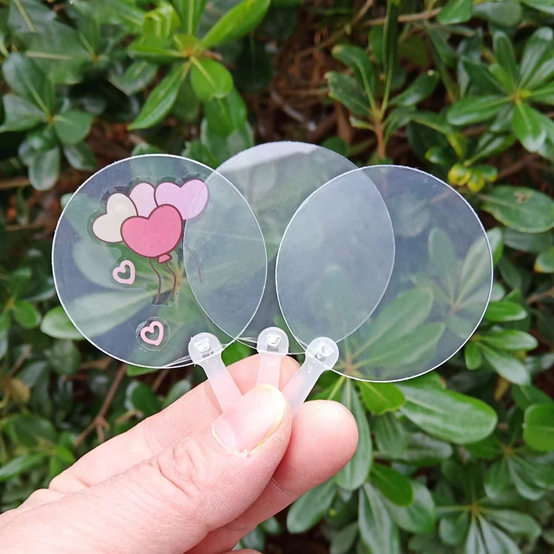 10Pcs Girlfriend Boyfriend Ideas Gift Cute Mini Transparent Blank Fan Child Kids DIY Art Fan Wedding Birthday Party Favors