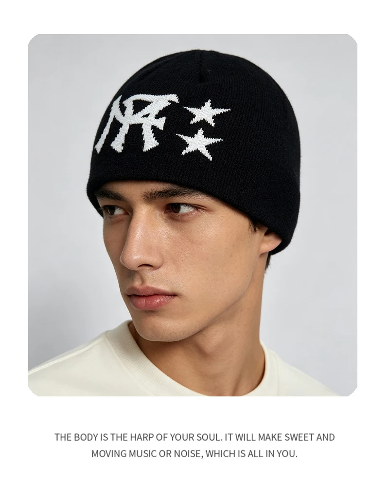 Neue Herren- und Damenmützen im koreanischen Nischenstil mit Buchstaben und Sternen, warm, individuell, vielseitig, Street-Vibe, Outdoor-Mode, Retro-Sport – Detail 6