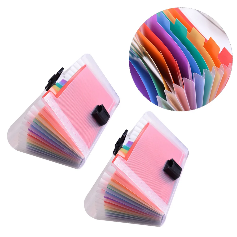 

2Pcs Accordion Bags Waterproof Document Organizer Large Capacity A6 File Folder School Supplies Portable Storage