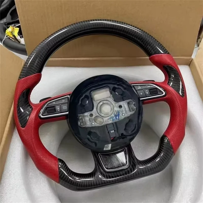 Customized Carbon Fiber Leather Car Steering Wheel For Audi A6 A3 A4 A5 Q5 RS3 RS7 Q7 C6 A8 S6 S7 B8 B9 S3 S4 S5 Steering Wheel