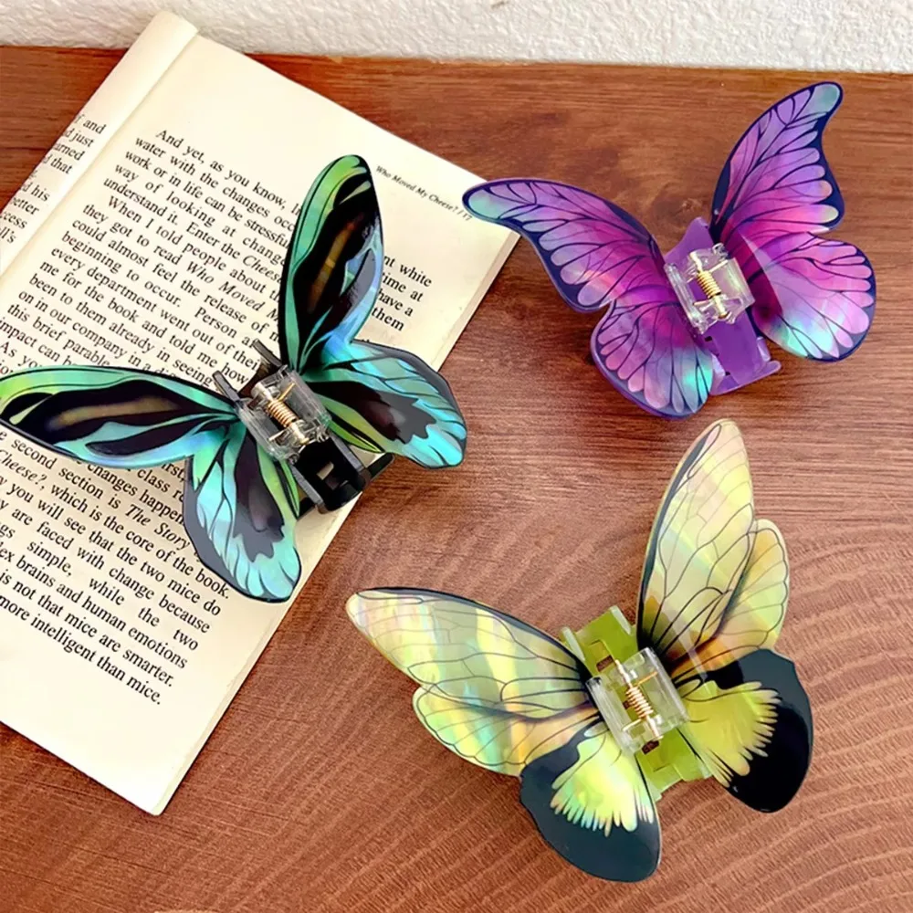 

Fashion High-end Simulated Butterfly Hair Shark Clip Beautiful Temperament Grip Clip Hair Claw Hair Accessories Plastic Hairpin