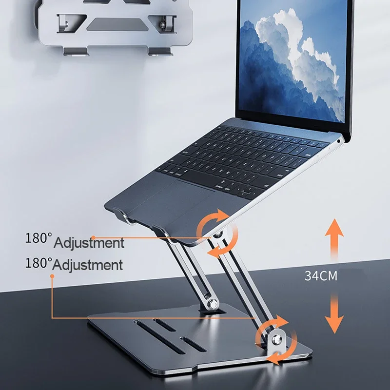 Adjustable Desktop Laptop Stand Notebook Aluminum Bracket Support Tablet Lifting Heightening Holder Folding Metal Kickstand