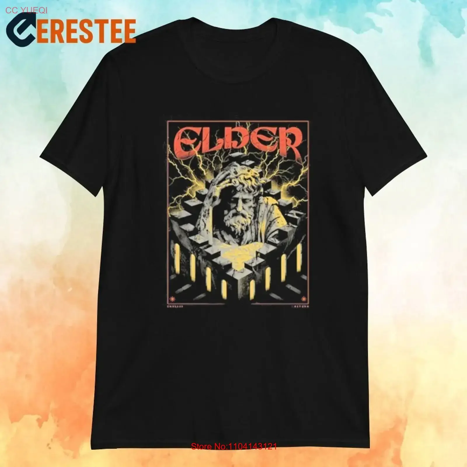 Official 2025 Elder Band Labyrinth T Shirt vintage Washed Casual Breathable Versatile streetwear Stylish Slightly Unisex