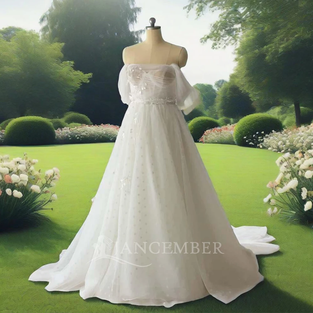 

Elegant Wedding Suits For Women Silky Organza Floor-Length Strapless Wedding Dresses For Women Lace Zipper QW01769 Robe Mariage