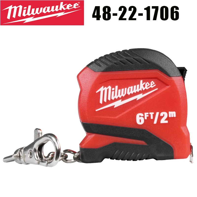 Milwaukee 48-22-1706 6ft/2m Keychain Tape Measure Delicate Small Pendant Carry-on Key Buckle Ornament Gift Instrument