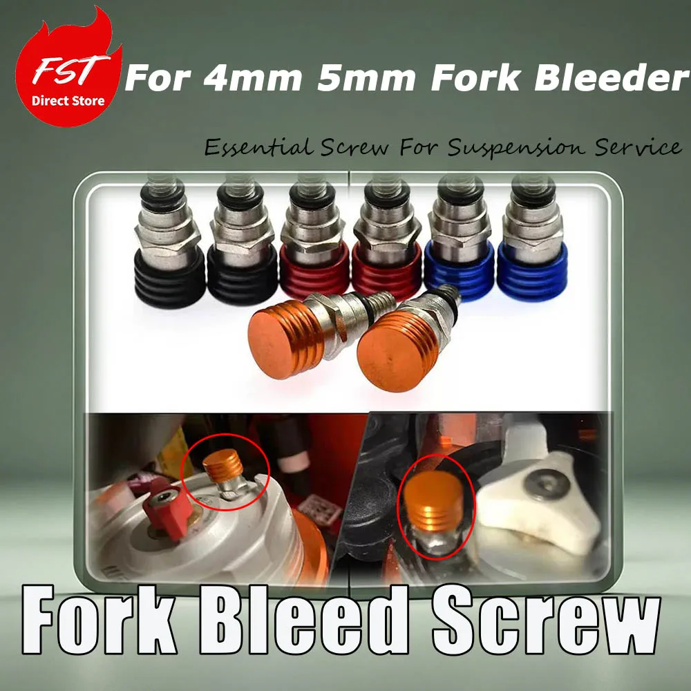 For 4mm and 5mm Fork Bleeder Accessories Fork Bleeder Screw Keep Suspension Consistent & Smooth Anti‑leak sealing