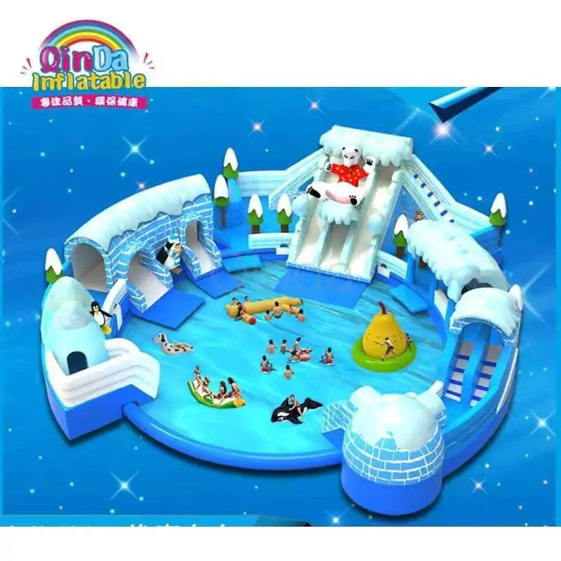 Piscine gonflable commerciale, parc aquatique d'attractions gonflable pour terre