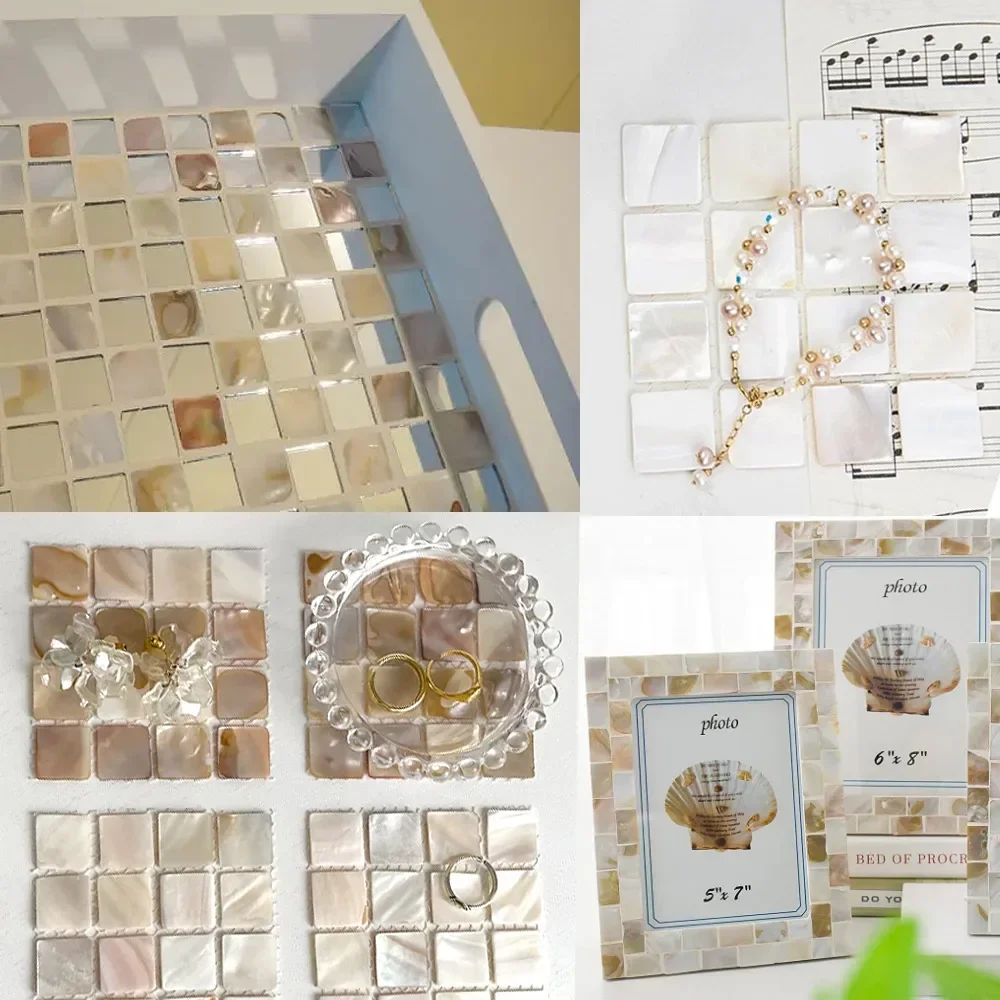 100g Square Chinese Freshwater Shell Mother of pearl mosaic tile for interior house decoration tiles for diy project view 5