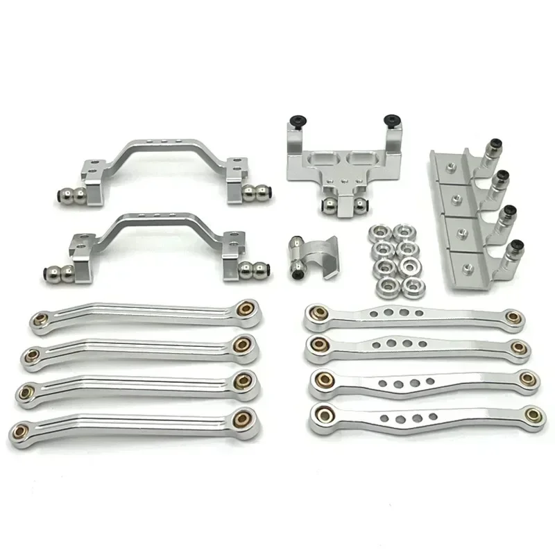 Metal Chassis Link Rod Pull Rod Mount Shock Mount Servo Bracket Set C64 1/16 RC Car Upgrade Parts Accessories