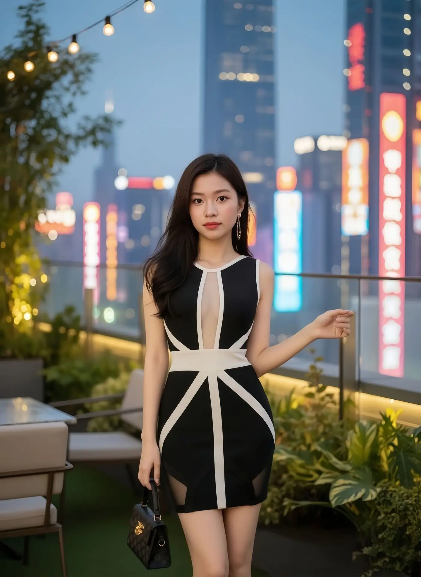 2026 Women Sexy New Sleeveless O Neck Patchwork Black Midi Bodycon Dress Party Costume Bar Nightclub Stage Performance Clothing