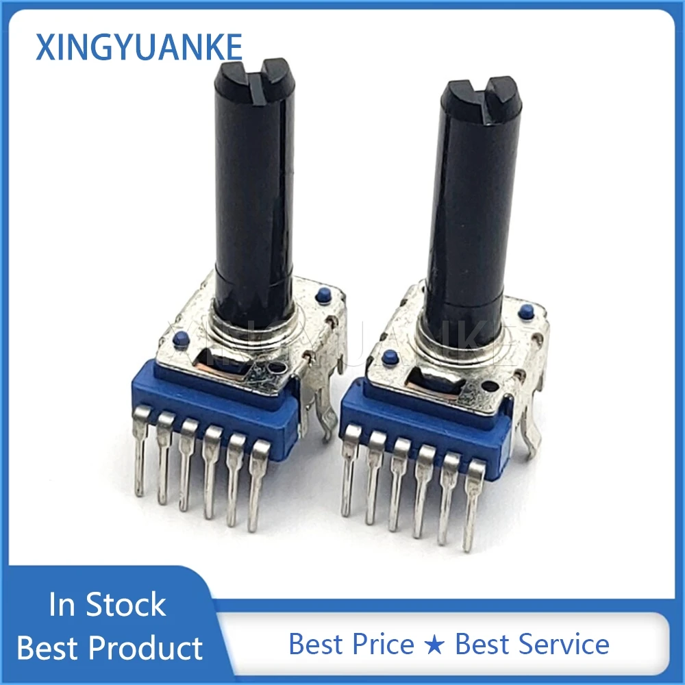 2PCS RK12 Type Vertical Double C20K C203 With Center Positioning Mixer Volume Adjustment Potentiometer 6-Pin D Shaft Length 24MM