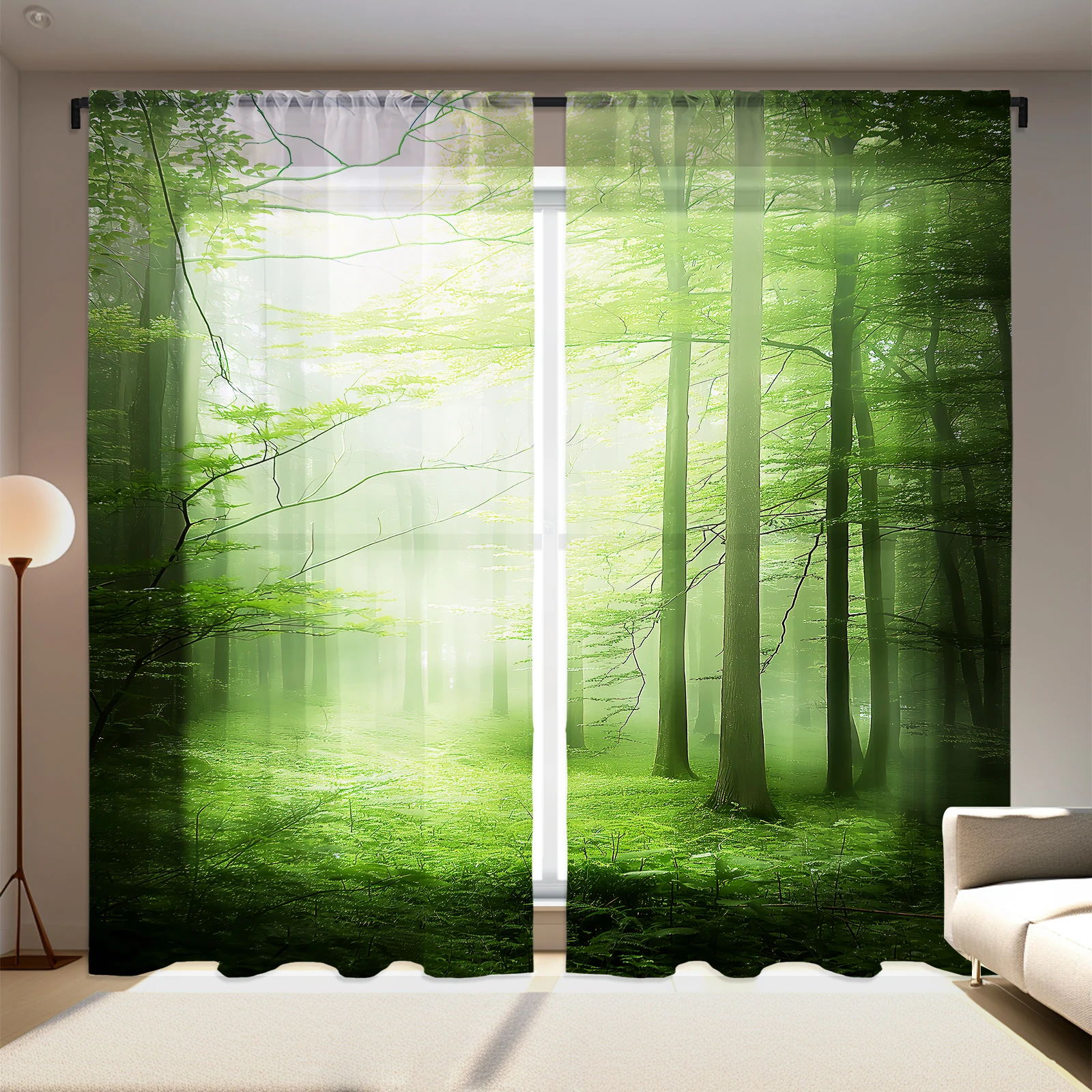 Forest Green Plantation Wood Shower Curtain Chilly Plants Natural Landscape Shower Curtain Bathroom Decor Living Room Bedroom