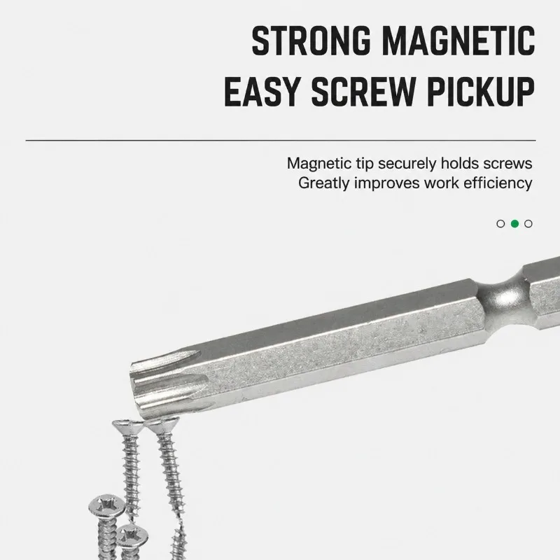 11PCS 100mm Hollow Torx Screwdriver Bits Hex Hollow Star Bit Set Electric Screwdriver Tips Magnetic Security Torx Driver Bits
