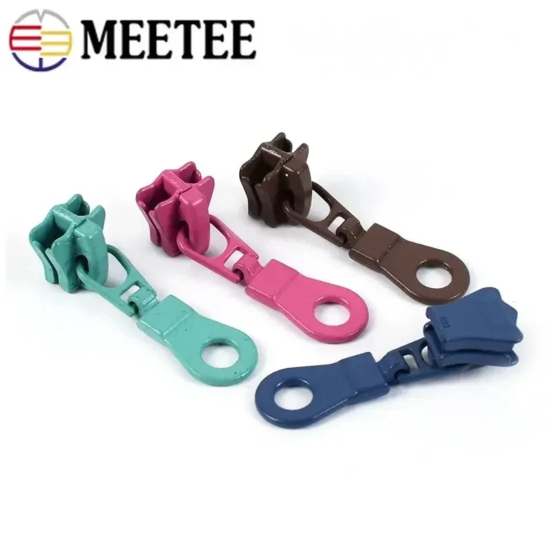 5/10/20Pcs Meetee 5# Zipper Slider for Resin Zippers Tape Clothes Pencil Bag Zip Pulls Head Repair Kit DIY Replacement Accessory