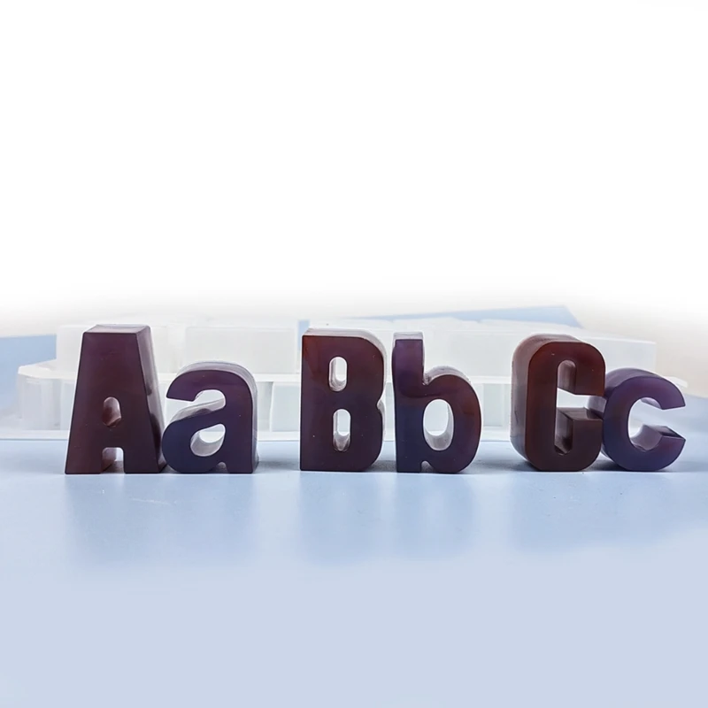 2Pcs  Uppercase and Lowercase Letters Keychain Silicone Epoxy Mold Pendant Ornaments Crafting Mould for Birthday Gift