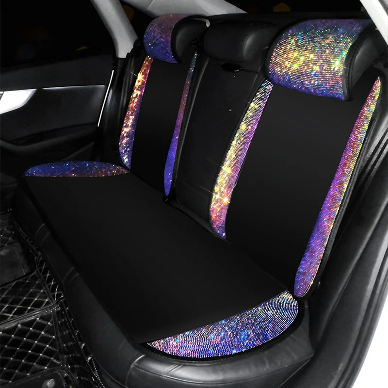 Ladies Car Interior Accessories Shiny Diamond Universal Car Seat Cover Fashion Luxury Ice Silk Breathable Women Auto Cushion