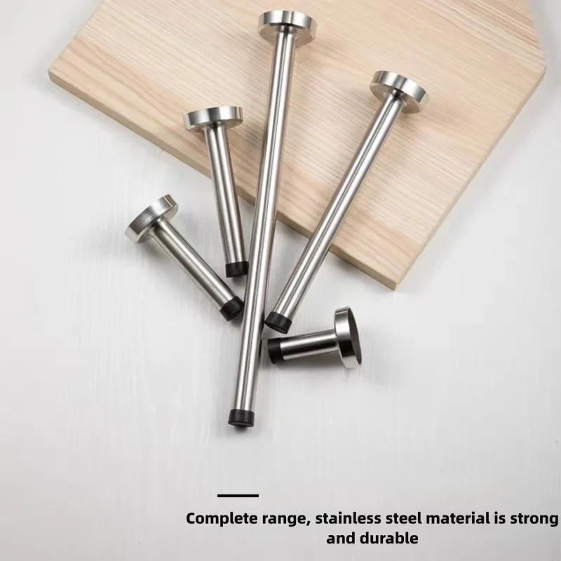 

Extra Long Stainless Steel Door Stop Rubber Tipped Floor Mounted Wall Protector Home Wall Guard Bumper for Sliding Doors