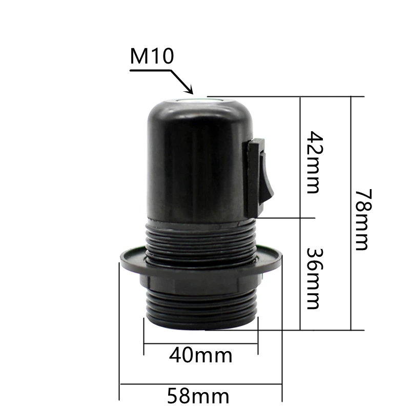 VDE الباكليت امفولدر مع مقبض التبديل عينة الطلب اديسون قلادة مصباح حامل مقبس ضوء قاعدة مصباح الصناعية خمر #6