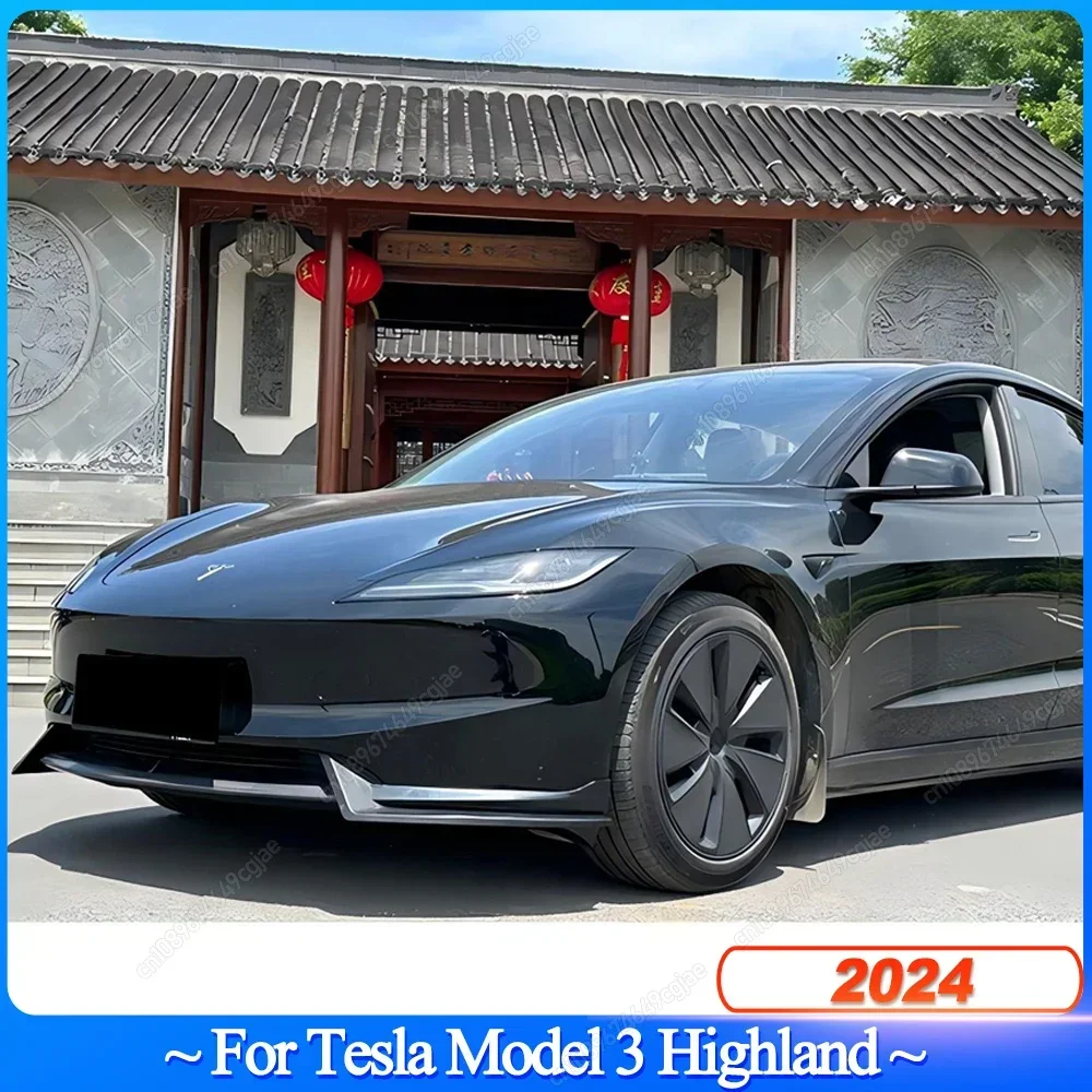 

Для Tesla Model 3 Highland 2024, передний бампер автомобиля, спойлер для губ, подбородка, сплиттер, диффузор, комплекты тюнинга, АБС-пластик, глянцевый черный, новый