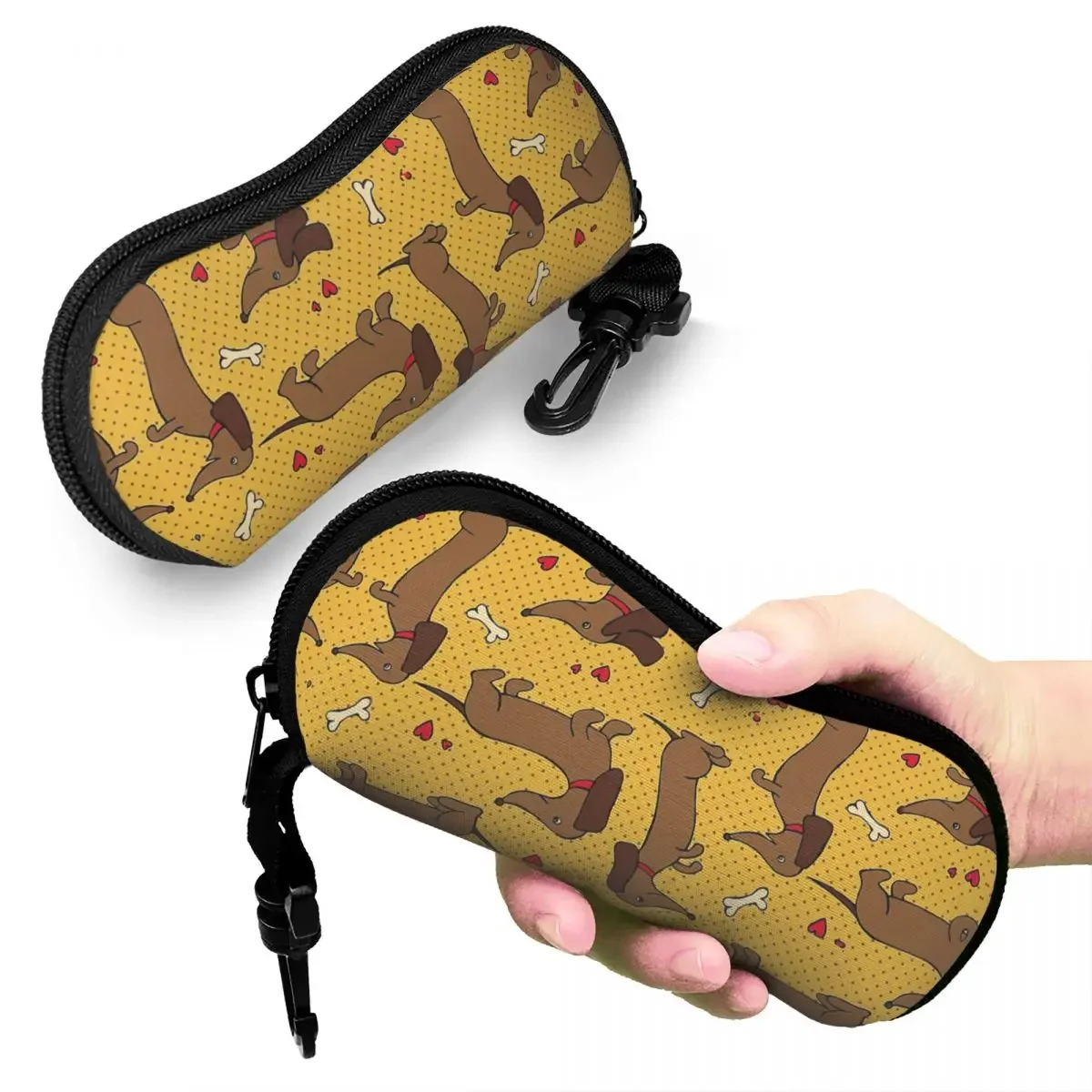 Dachshund Dog Patterns Glasses Case Student Accessories Wiener Sausage Doxie  Protector Small Sunglasses Box