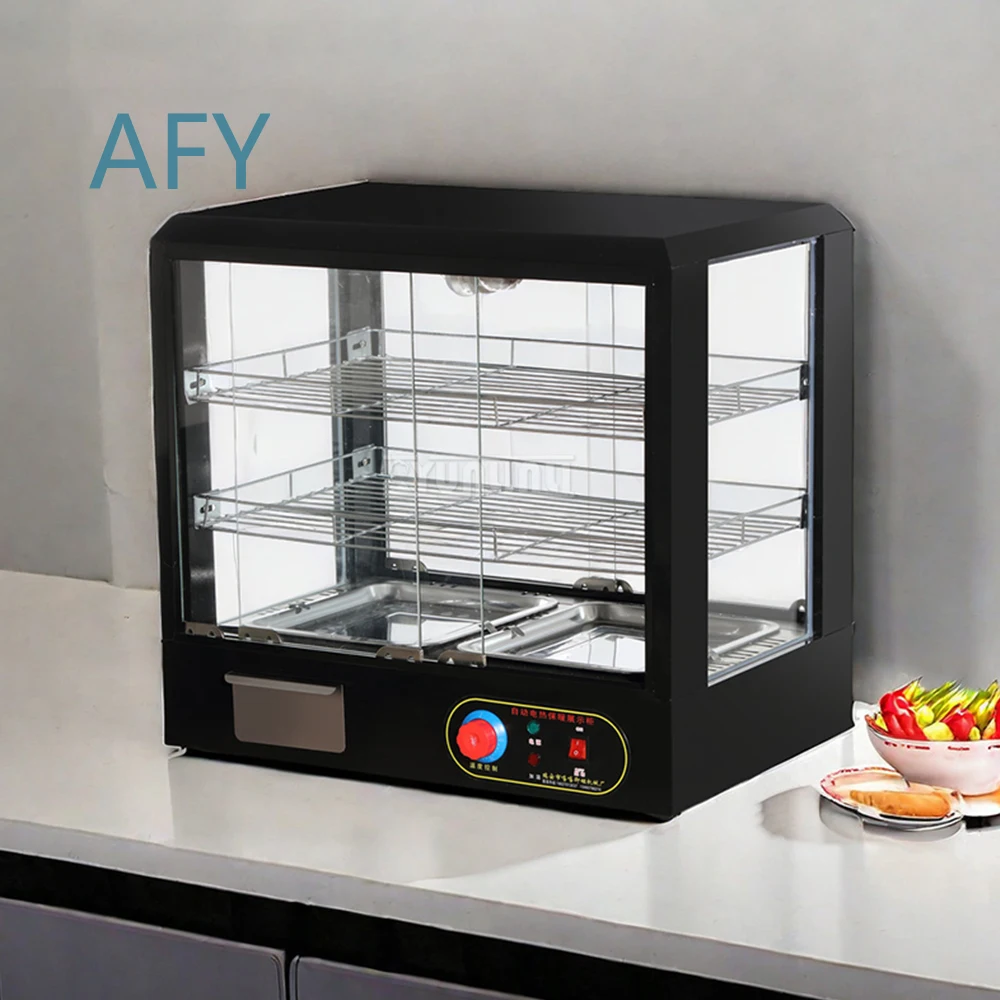 Commercial Food Warmer Cabinet for Restaurants Cafes Buffet Lines 3-Tier Desktop Heat Preservation Display Unit for Cooked