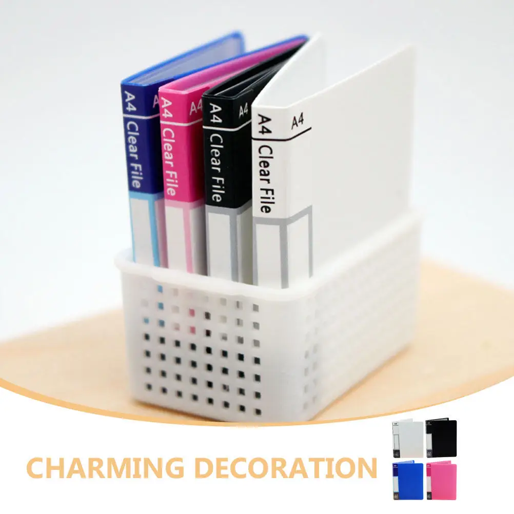 4pcs Mini File Folder Set for Dollhouse Office & Study Scene – Realistic Creative Mini House Decoration