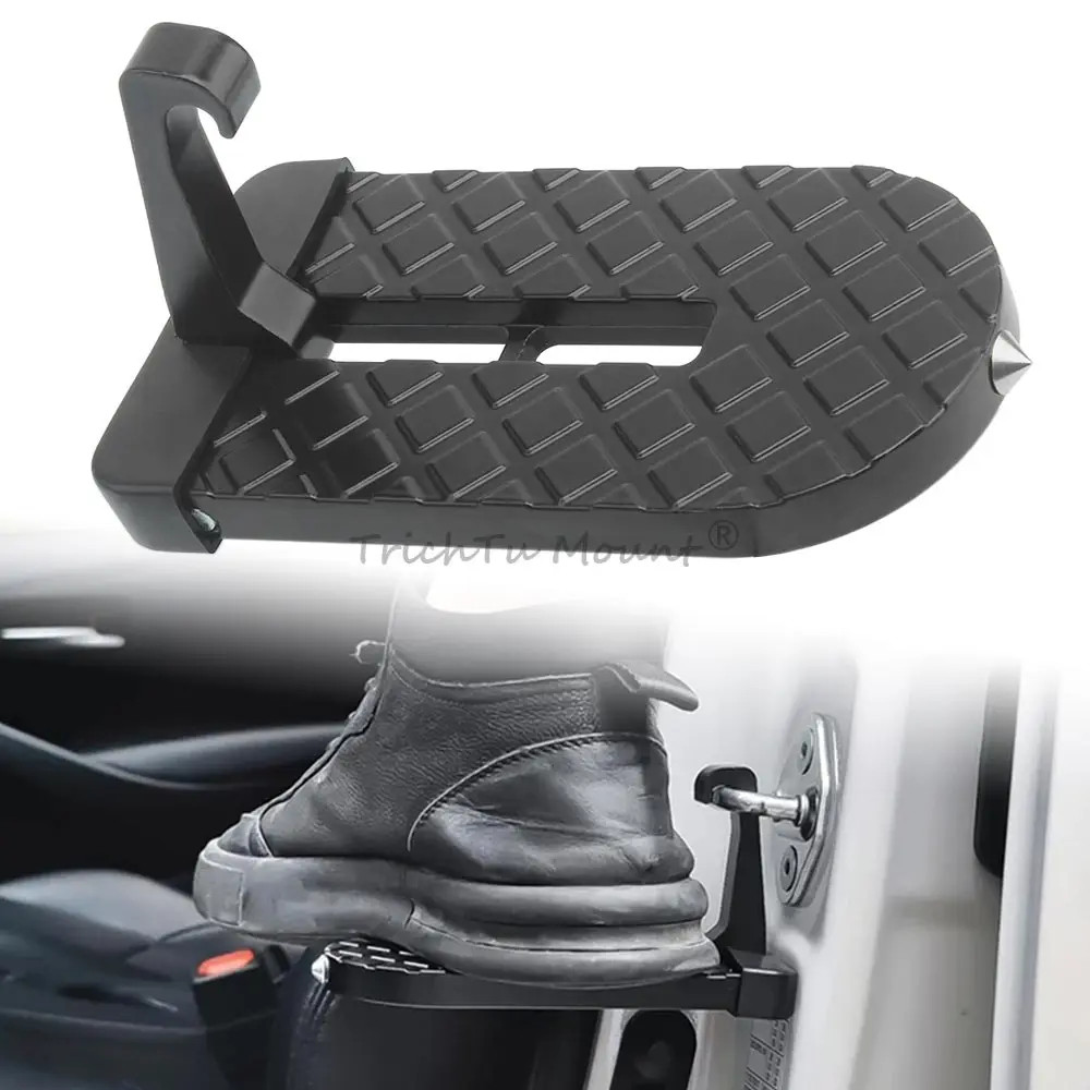 Thickened Vehicle Rooftop Door Step Car DoorStep Foldable Car Door Step Compatible With Car Suv Jeep Roof Rack Truck Door Black