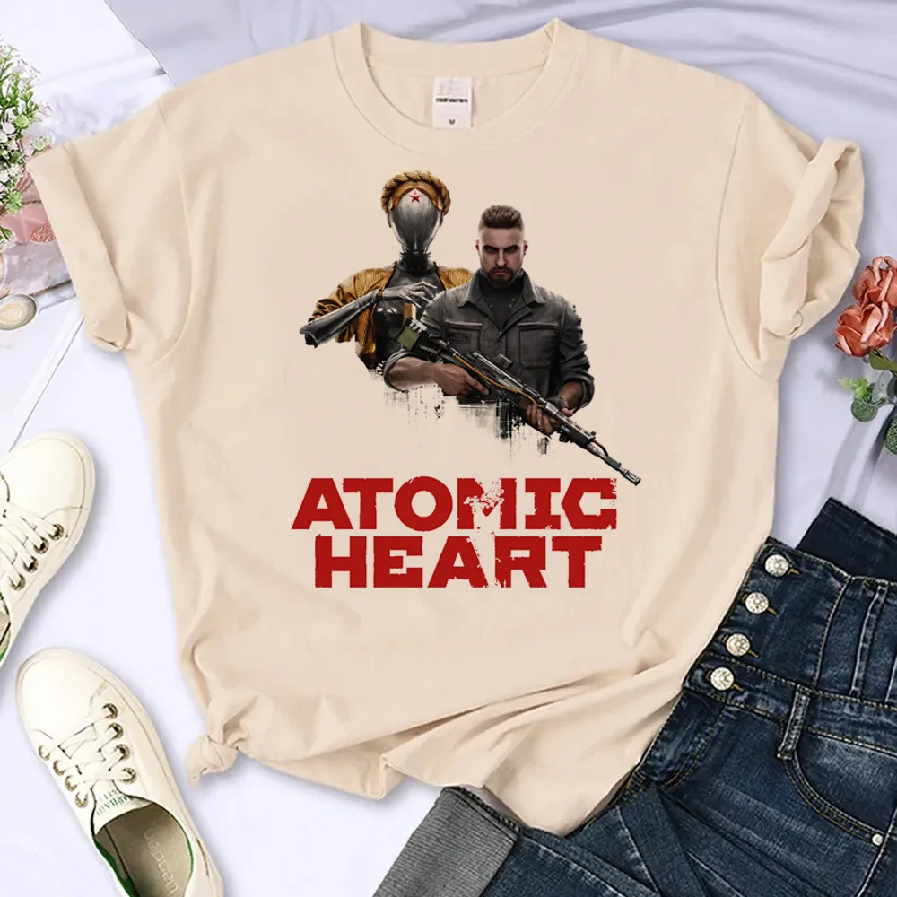 Atomic Heart atasan kaus gaya jalanan wanita t-shirt pakaian jalan Grafis gadis