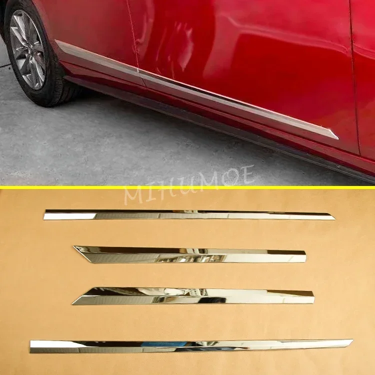 

4Pcs Chrome Car Side Door Body Strips Trims Protector Molding For Mazda 3 Sedan Hatchback BP 2019 2020 2021 2022 2023 2024
