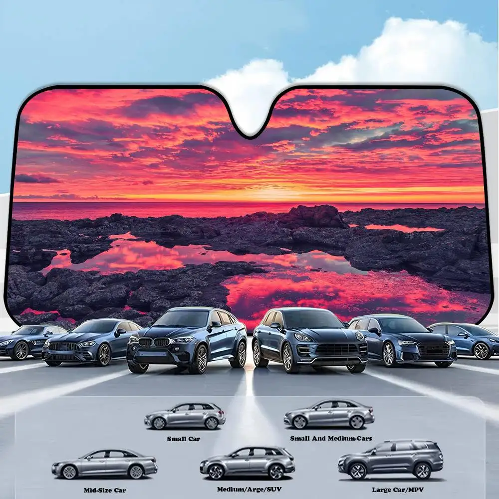 

Pink Cloud Windshield Car Sunshade Funny Animal Windshield Sun Shade Window Cars Folding Rays Sun Visor Protector
