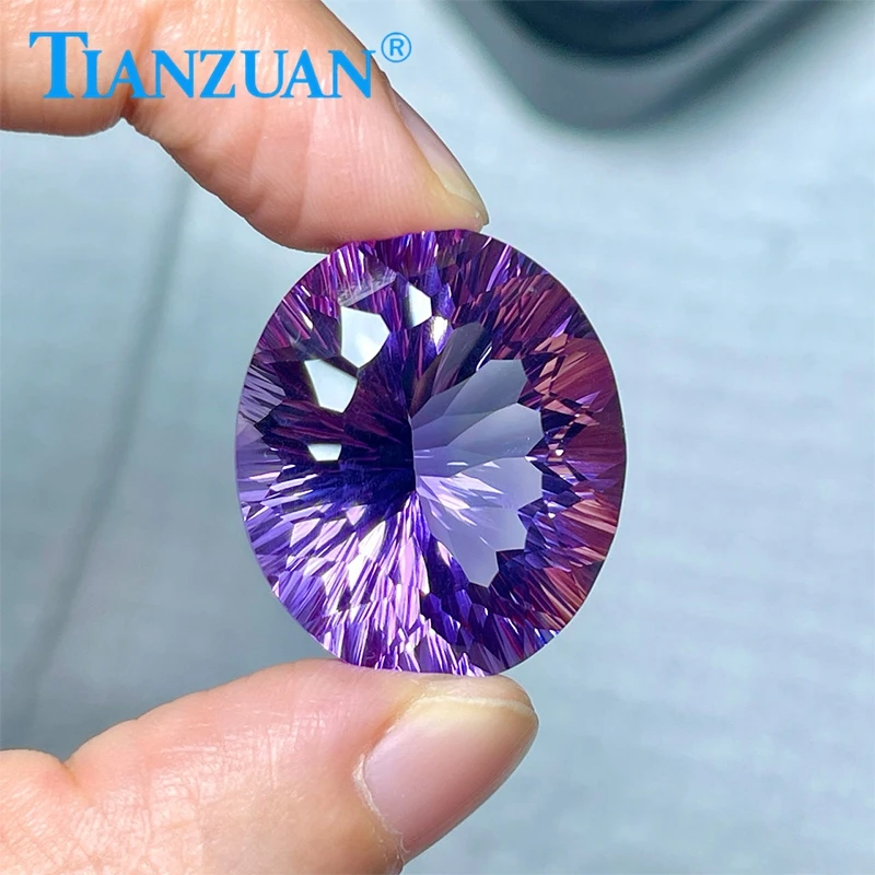 

56.46ct Natural Amethyst Purple Color Oval Shape Brilliant Cut Loose Gem Stone with GRC Certified