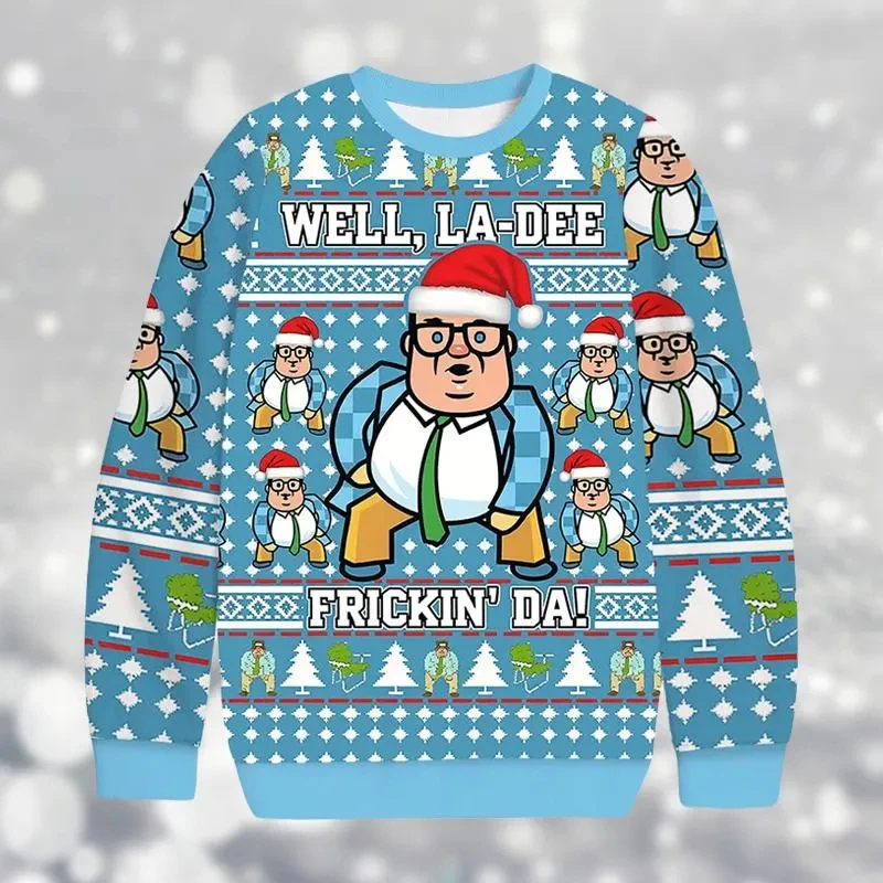 مضحك عيد الميلاد سترة قبيحة تأثيري سانتا كلوز الحيوانات الأليفة أنيمي الكرتون 3DPrint Harajuku البلوز مضحك كم طويل عيد الميلاد سترة #3