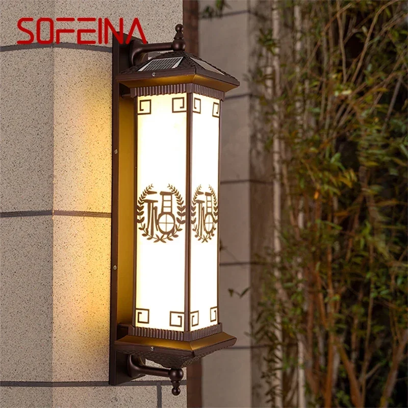 

SOFEINA Contemporary Solar Outdoor Wall Lamps Simplicity Waterproof Creative Balcony Hallway Courtyard Villa Gate Hotel