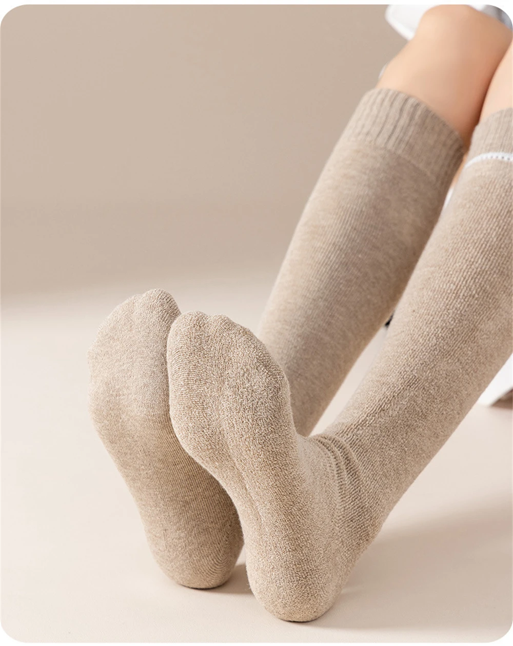 Women Autumn Winter Japanese Soft Thick Terry Calf Socks Cold-proof Warmth Stockings Korean Version Student  Over-the-knee Socks