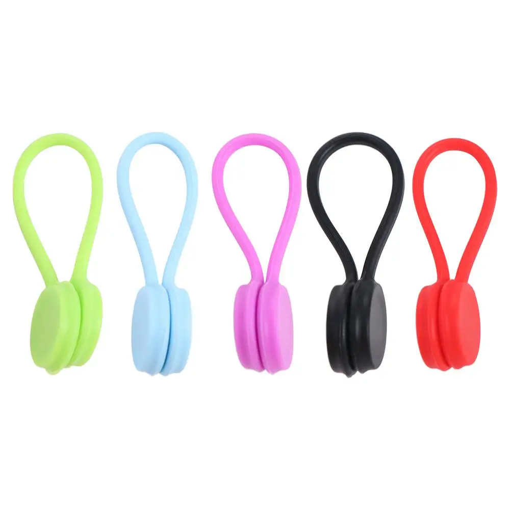 

5PCS Magnetic Clips Set Silicone Fabric Clips Set Colorful Durable Fabric Huggers Versatile Magnetic Cable Ties Crafting