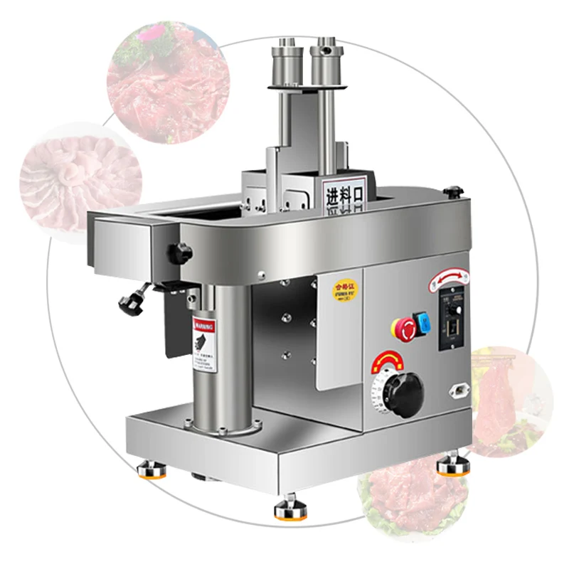 Beef Mutton Fresh Meat Slicer Commercial Automatic Multi-function Waist Slice Tendon Braised Meat Cooked Food  Meat Cutting Mach