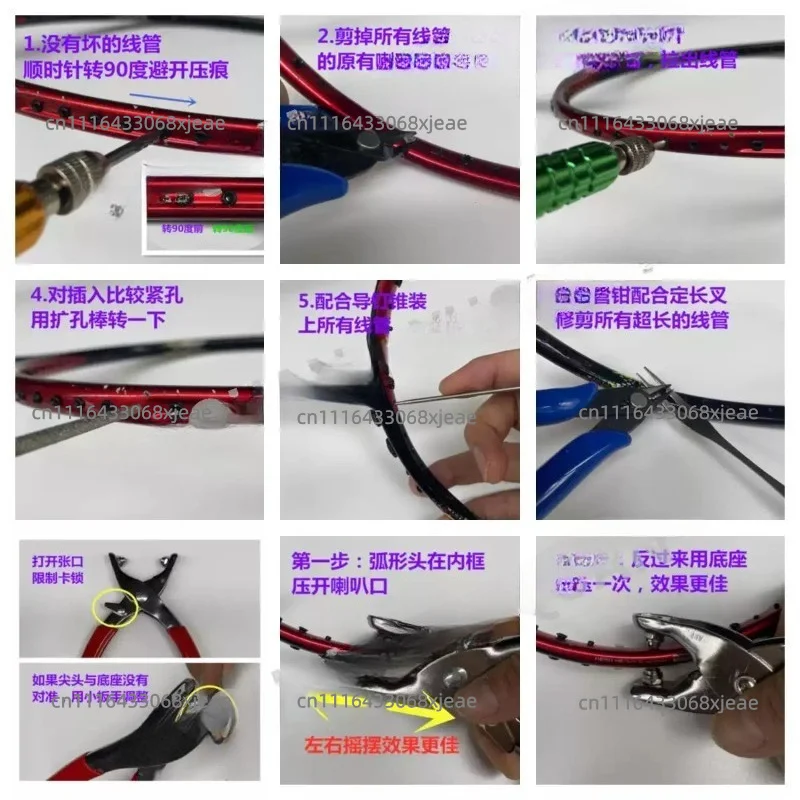 Professional Starting Stringing Clamp Tool Kit Storage Bag Nailer Durable Badminton Racket Plier For Tennis