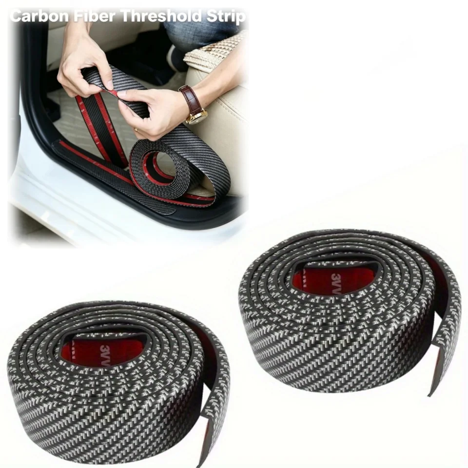 4 Rolls Wheel Arch Protector Carbon Fiber Trim Strip Self Adhesive Fender Flare Edge Guard Anti Scratch Auto Trunk Protection