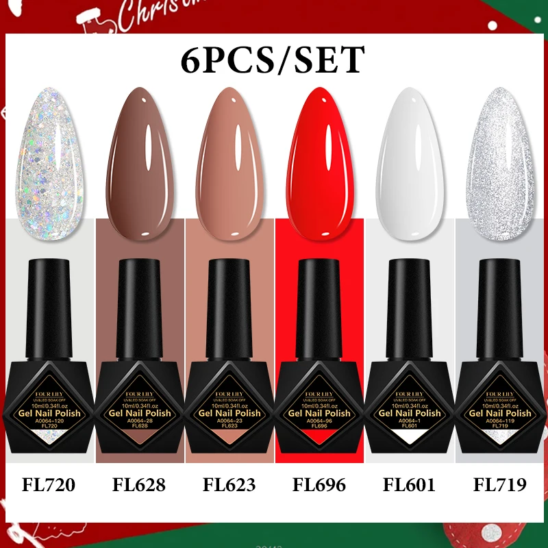 6 قطعة/المجموعة عيد الميلاد نمط هلام مسمار البولندية TPO هيما الحرة الأشعة فوق البنفسجية LED نقع قبالة مستلزمات الأظافر DIY بها بنفسك مانيكير جودة صالون طويلة الأمد