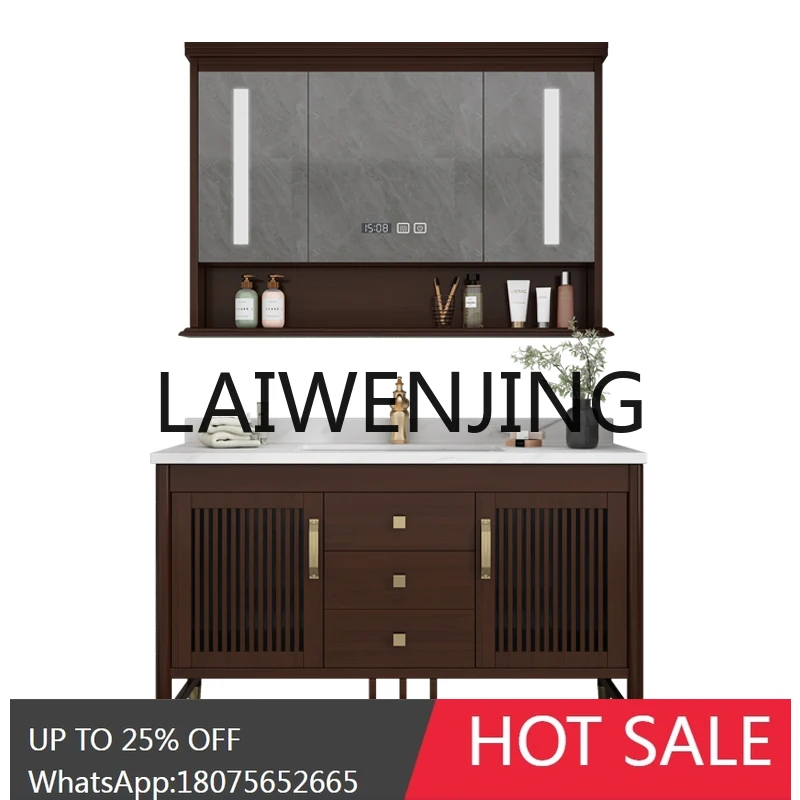 

RWJ Bathroom Red Oak Smart Hand Washing Wash Wash Wash Inter-Platform Basin Combination Bathroom Cabinet