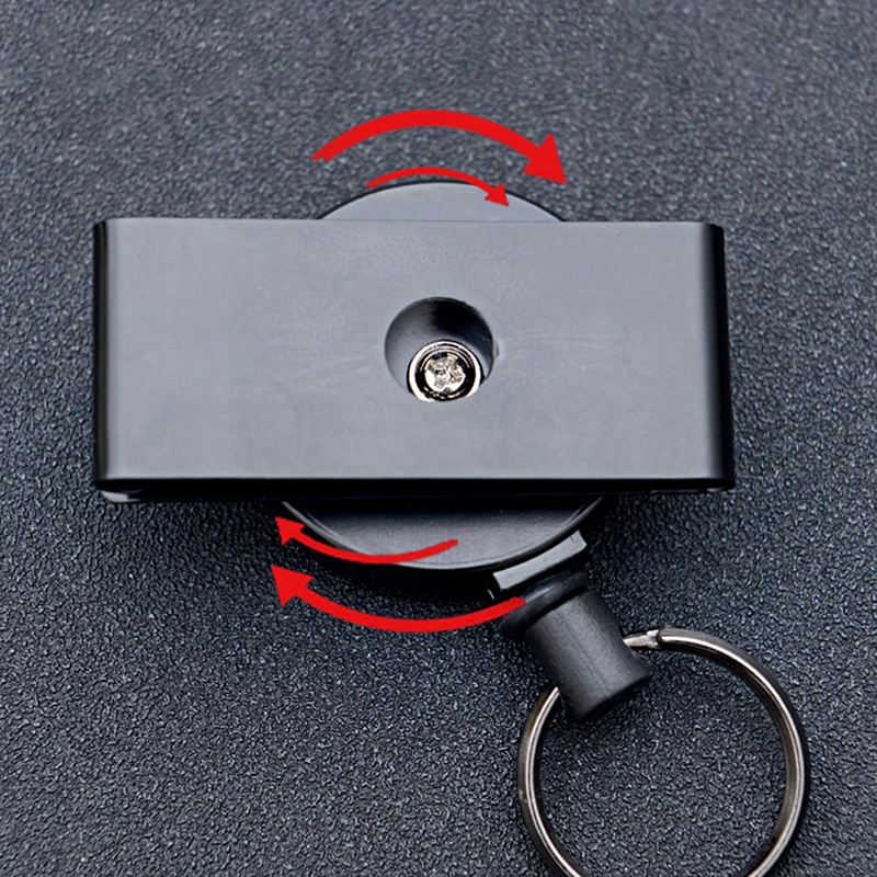 New Retractable Keychain Badge Holder Reel with Multitool Carabiner Clip Heavy Duty Key Ring Steel Wire Lanyard  Tag Stationery