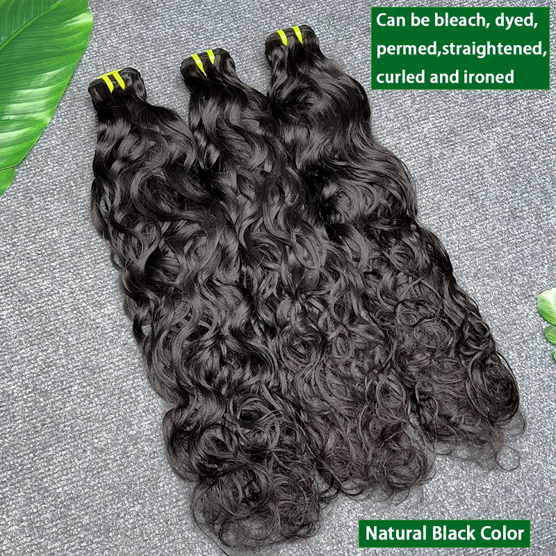 موجة المياه 100% حزم الشعر البشري البرازيلي عذراء الشعر موجة طبيعية حزم لحمة مزدوجة وصلات شعر خام النسيج Tissage