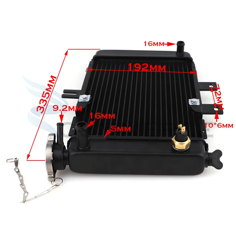 Motorcycle Water Tank Radiator Water Cooler Cooling Fit for 150cc 200cc 250cc Zongshen Engine 4x4 ATV UTV Buggy Quad Bike parts