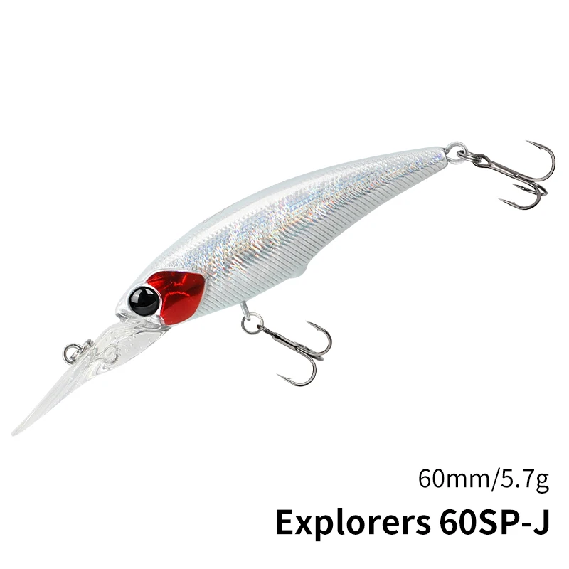 TSURINOYA Suspending Minnow Angelköder Explorers Max 60SP 3,7m 5,7g SHAD Weitwurf-Hartköder für Hecht, Barsch, Döbel, Jerkbait