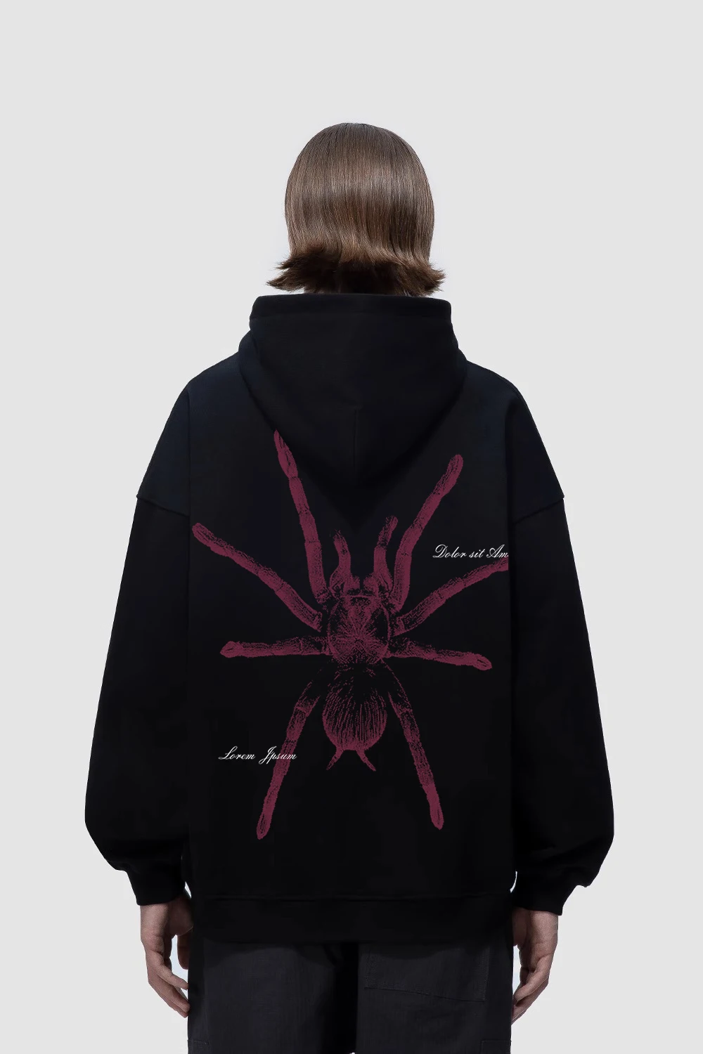 

Hiphop Spider Print Men's Jacket 2024 Spring and Autumn Blockbuster Men's and Women's Casual Street Loose Hooded Sweater Hoodie