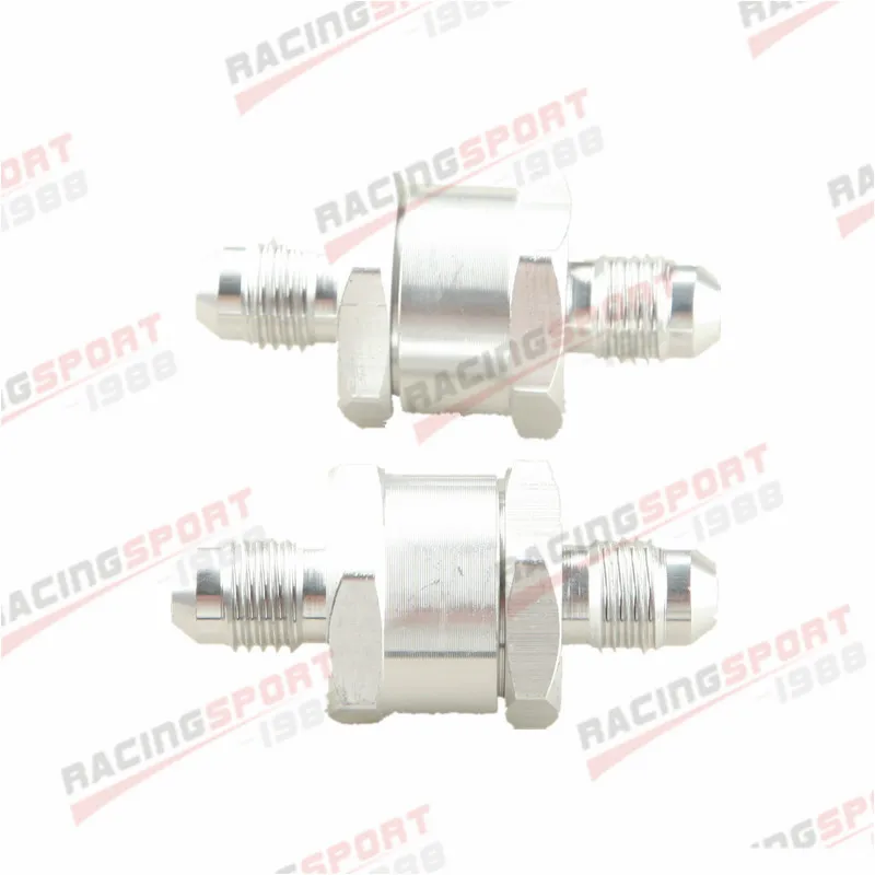 2PCS AN3 /AN4 /AN6 Fuel Non Return One Way Check Valve Petrol Diesel Aluminum Black,Blue, Red,Silver,Golden,Purple