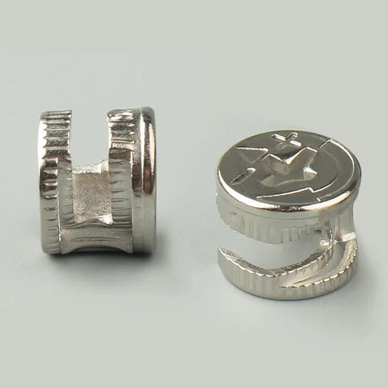 10Sets Furniture Screw Three-In-One ConnectorBolt Side Connecting 15x12mm Cam Fitting Dowel Pre-inserted Nut